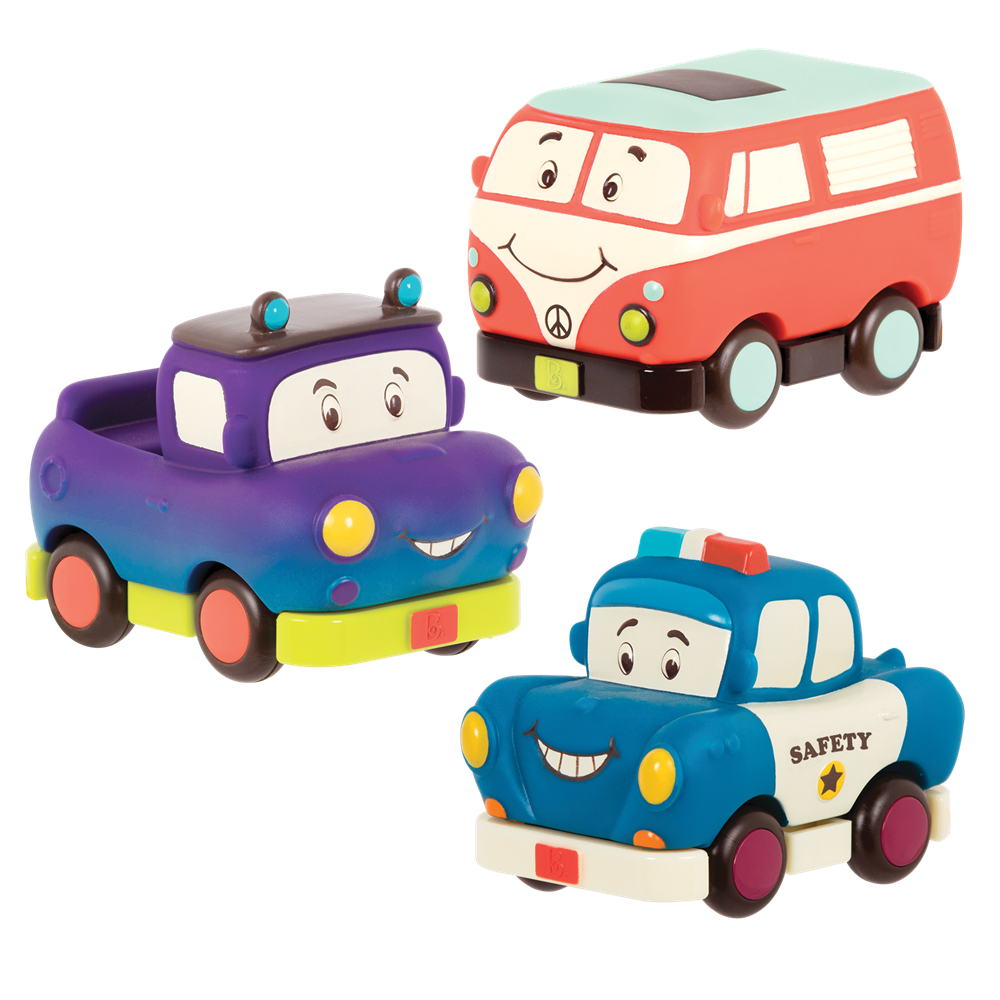 BATTAT B.TOYS MINI WHEEEE-LS! VAN - PICK-UP E POLICE CAR BX1695