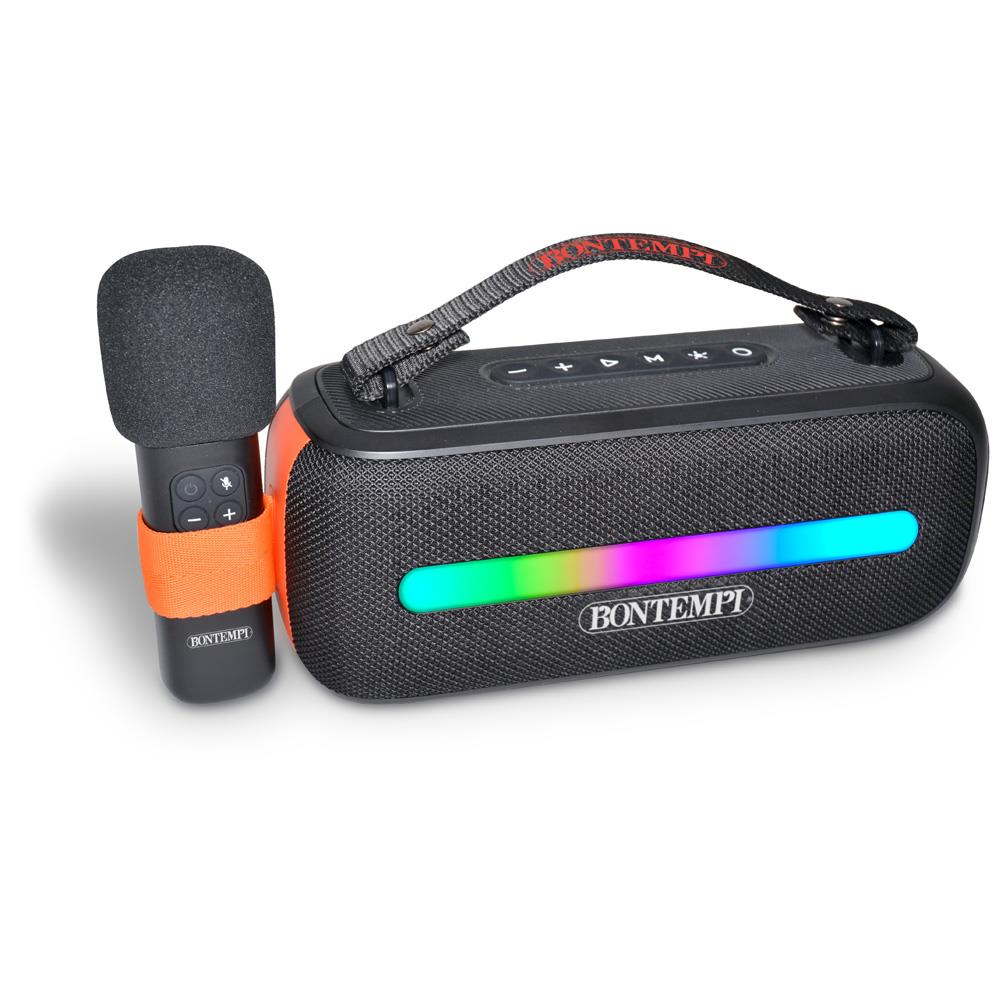 BONTEMPI CASSA ACUSTICA WIRELESS CON MICROFONO SENZA FILO E LUCI RGB 49 1050