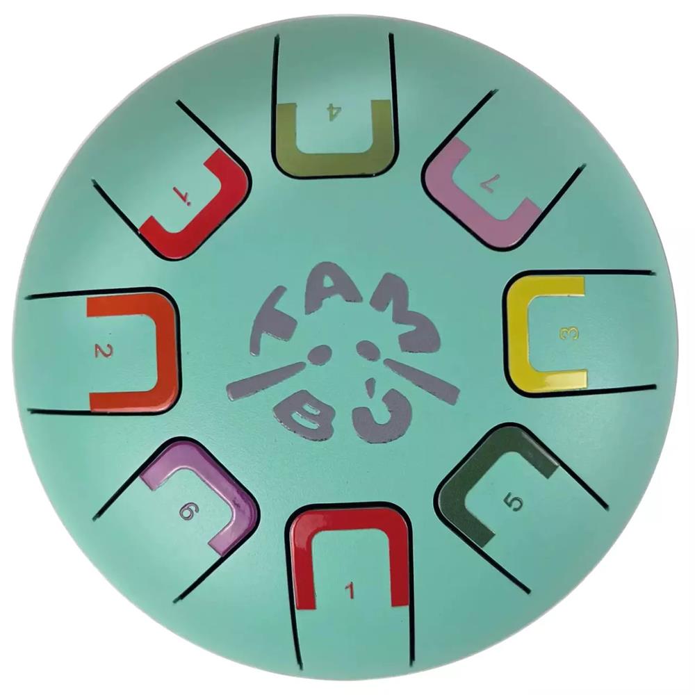 JUEGACONMIGO TAMBÙ TEAL PEAL - TAMBURO PICCOLO CON LINGUETTE IN METALLO VERDE