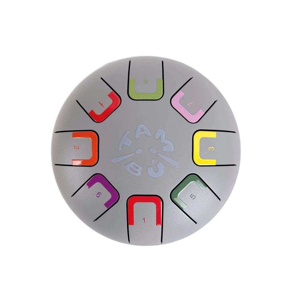 JUEGACONMIGO TAMBÙ SMOKY LOKY - TAMBURO PICCOLO CON LINGUETTE IN METALLO GRIGIO