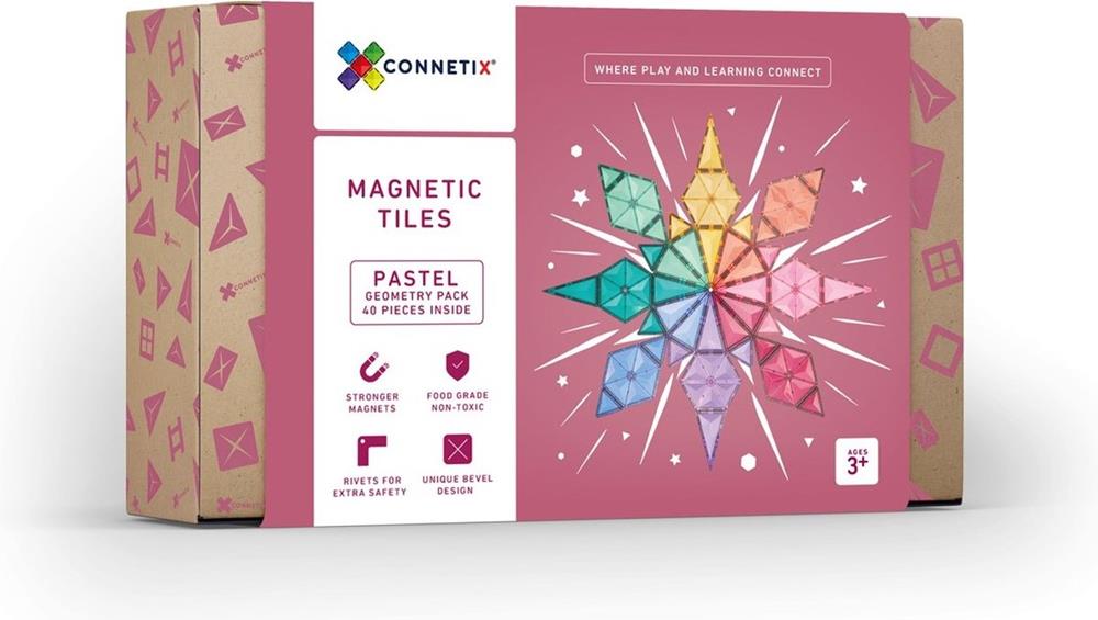 CONNETIX PANNELLI MAGNETICI GEOMETRIE PASTEL 40 PZ