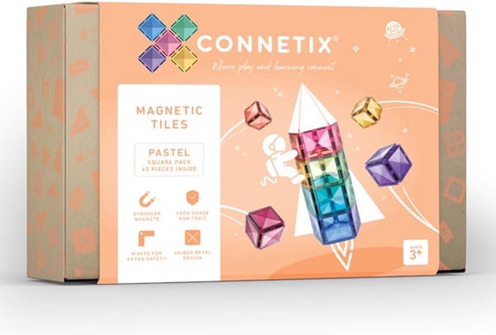 CONNETIX PANNELLI MAGNETICI PASTEL QUADRATI 40 PZ