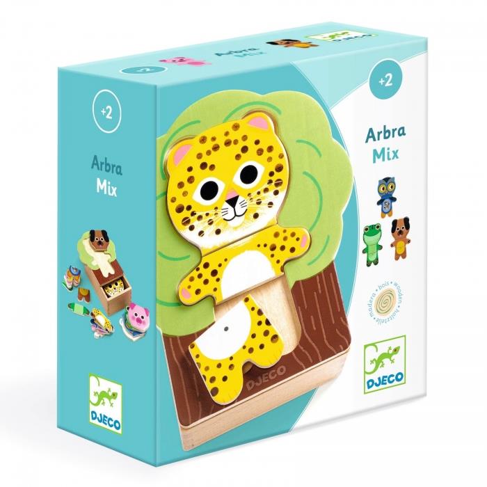 DJECO PUZZLE IN LEGNO - ARBRAMIX - MIX DI ANIMALI DJ01626