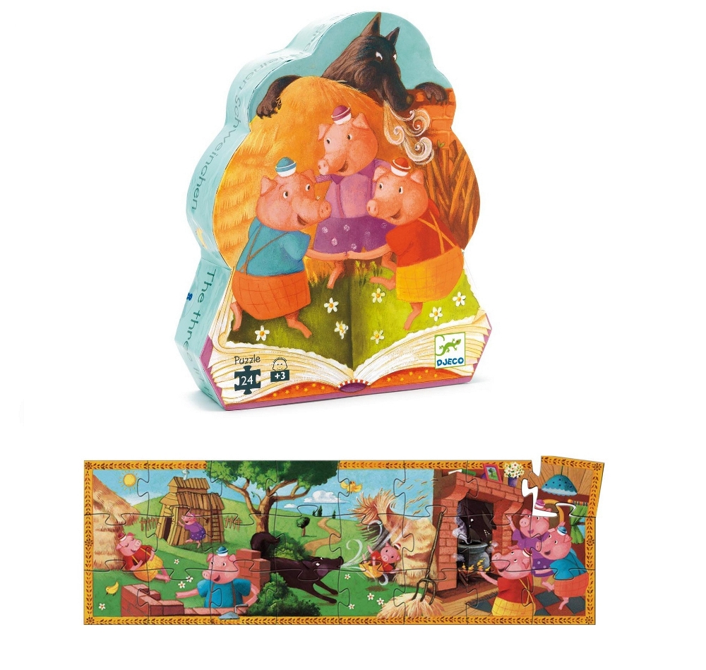 DJECO  SILHOUETTE PUZZLE - I TRE PORCELLINI 24PZ DJ07212