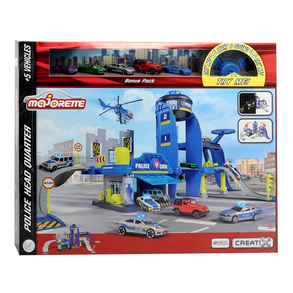 MAJORETTE CREATIX POLICE STATION CON 5 VEICOLI 205003