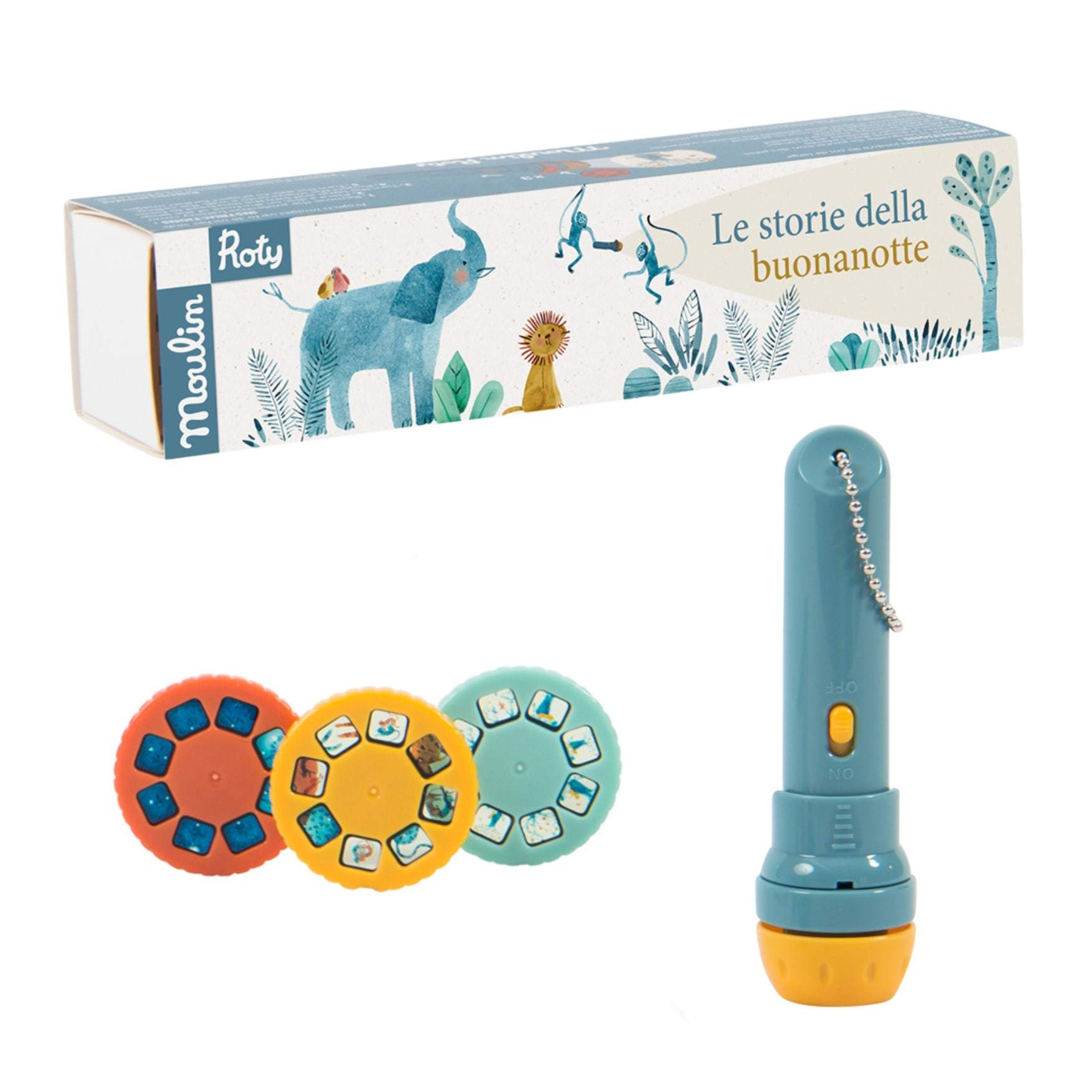 MOULIN ROTY  LAMPADA PROIETTA FAVOLE ANIMALI SAVANA IMB.10 669361