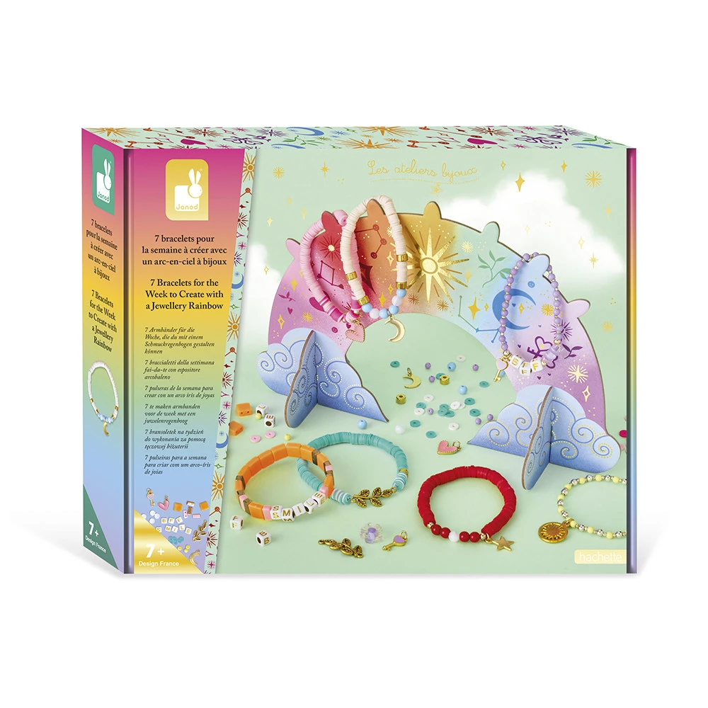 JANOD KIT CREATIVO - 7 BRACCIALETTI DELLA SETTIMANA CON ESPOSITORE ARCOBALENO J09185