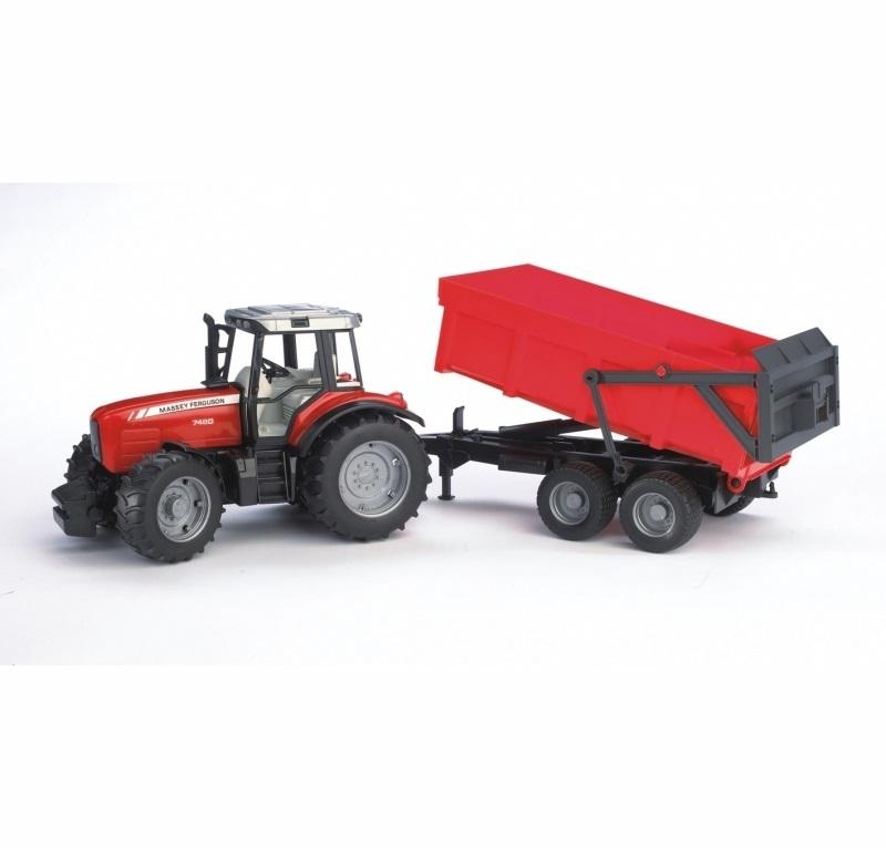 BRUDER TRATTORE MASSEY FERGUSON 7480 CON RIMORCHIO 2045