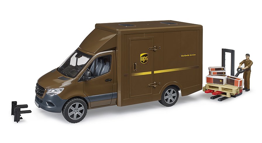 BRUDER MB SPRINTER UPS CON PERSONAGGIO E TRANSPALLET MANUALE 02678