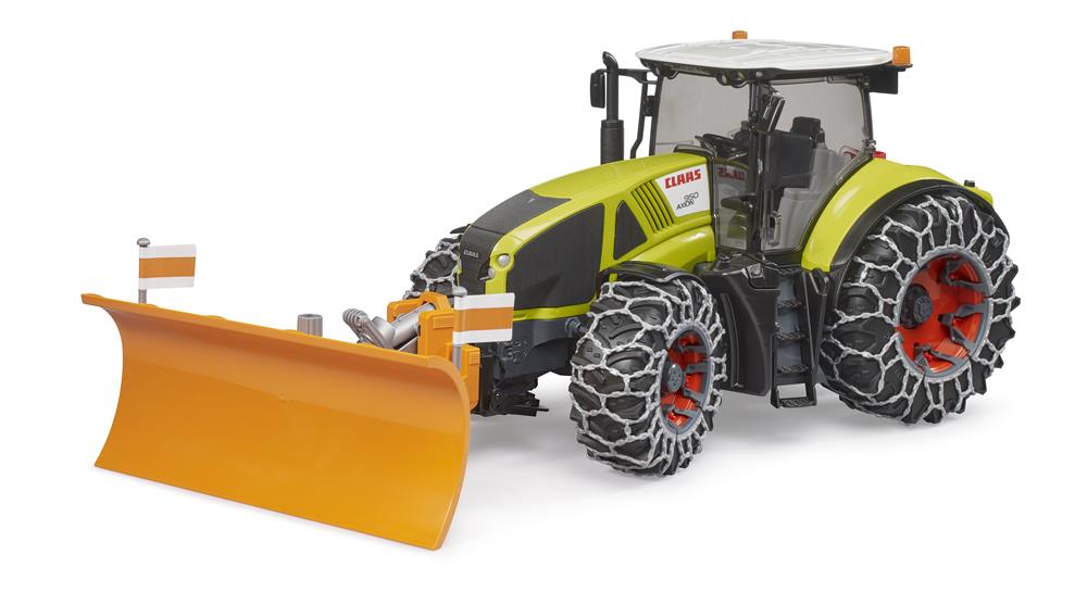 BRUDER TRATTORE CLAAS AXION 950 CON CATENE E SPALANEVE 3018