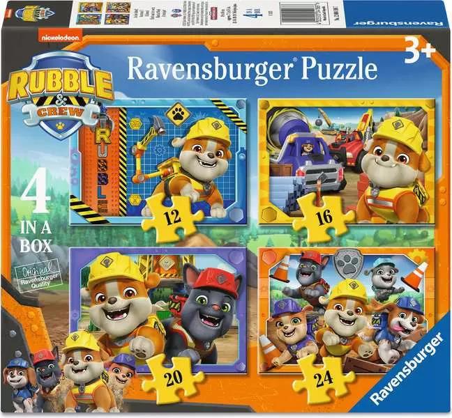 RAVENSBURGER PUZZLE RUBBLE E CREW 4 IN 1 BOX - 12/16/20/24 PZ 04188