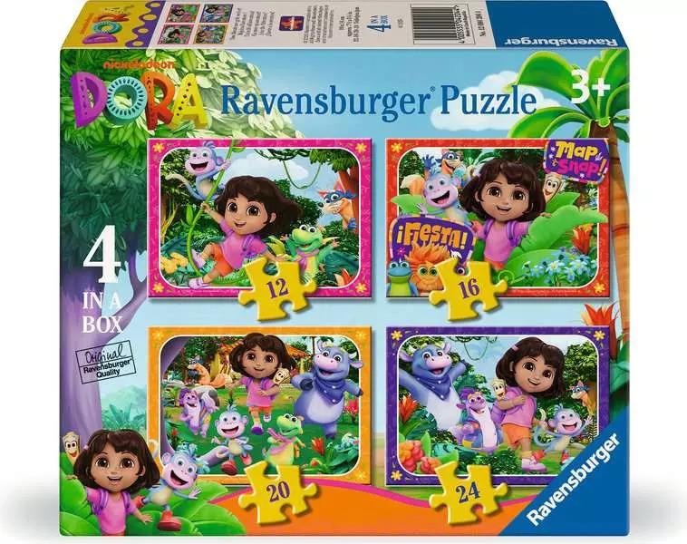 RAVENSBURGER PUZZLE DORA THE EXPLORER 4 IN 1 BOX - 12/16/20/24 PZ 04204