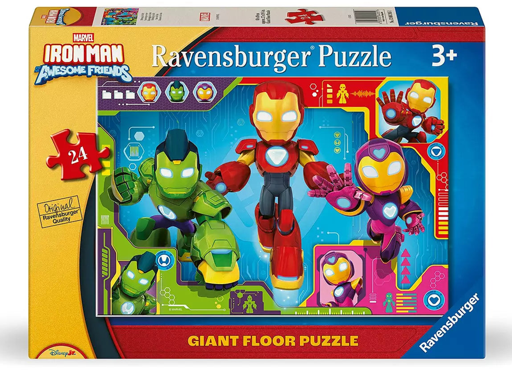 RAVENSBURGER IRON MAN E HIS AWESOME FRIENDS GIANT DA PAVIMENTO 24 PZ 04205
