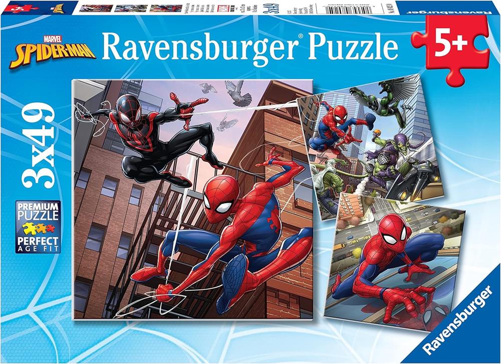 RAVENSBURGER PUZZLE SPIDERMAN IN AZIONE - COLLEZIONE 3X49 PZ 08025