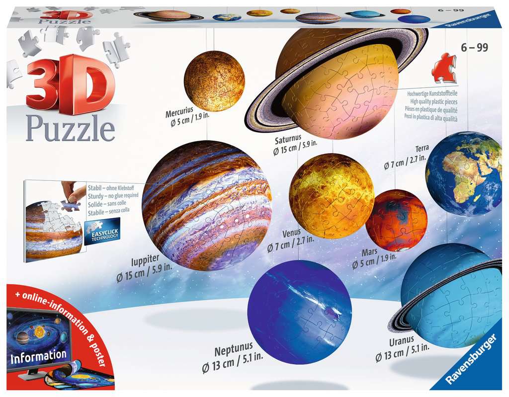 RAVENSBURGER 3D PUZZLE IL SISTEMA PLANETARIO 11668