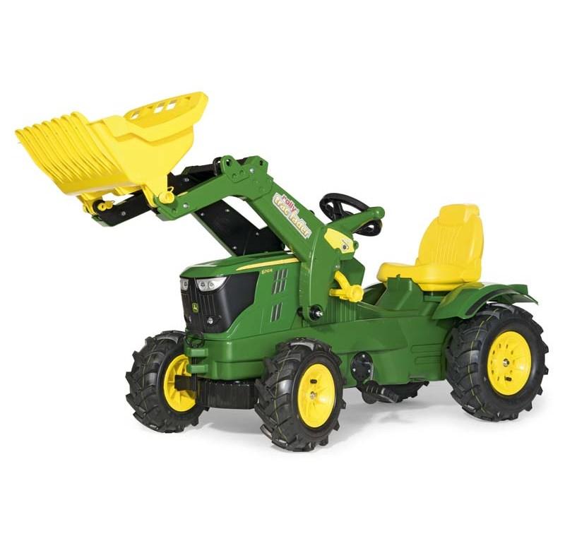 ROLLY TOYS ROLLYFARMTRAC JOHN DEERE 6210R CON RUSPA E RUOTE GONFIABILI