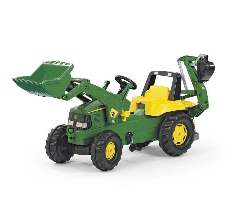 ROLLY TOYS ROLLYJUNIOR TRATTORE JOHN DEERE CON BENNA ED ESCAVATORE POSTERIORE 811076