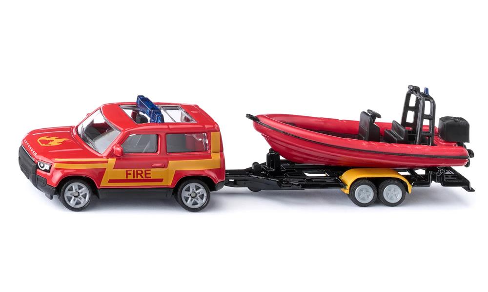 SIKU LAND ROVER DEFENDER VVF CON BARCA DI SALVATAGGIO 1608