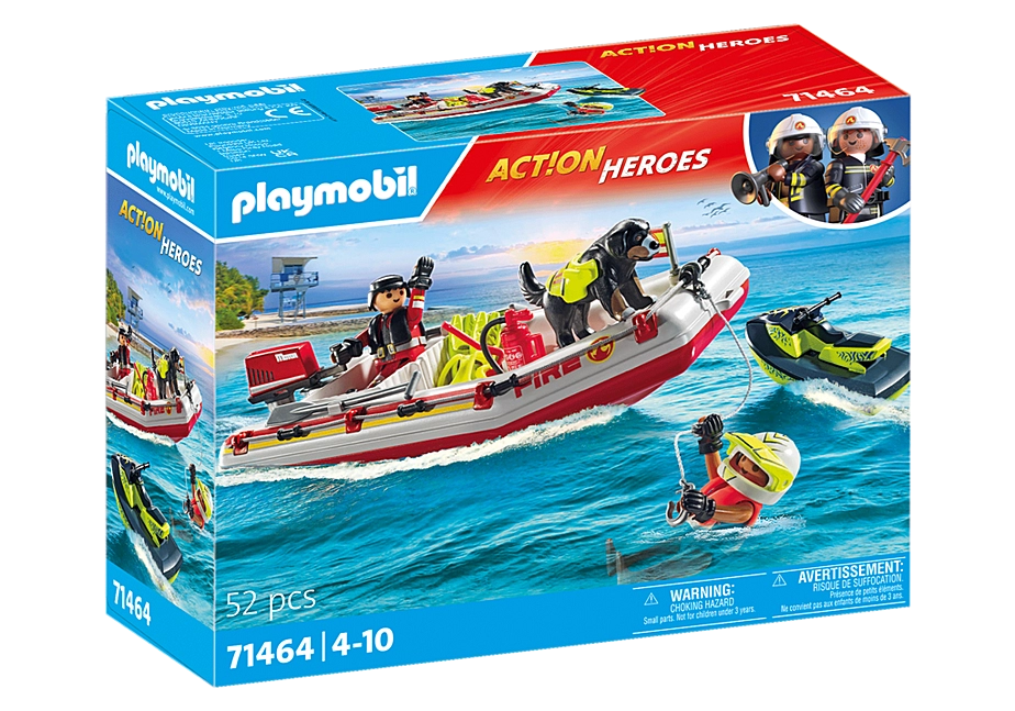 PLAYMOBIL ACTION HEROES GOMMONE DEI POMPIERI E ACQUASCOOTER 71464