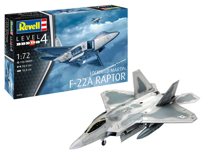 REVELL LOCKHEED MARTIN F-22A RAPTOR 03858