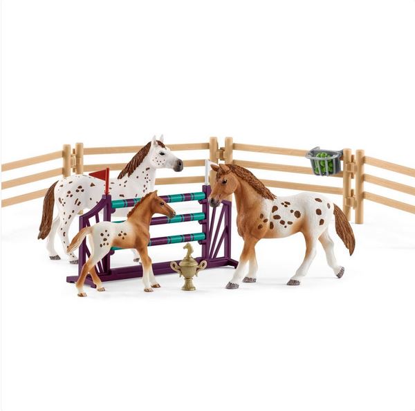 SCHLEICH SET DI ALLENAMENTO PER CONCORSO E CAVALLI APPALOSA 42433