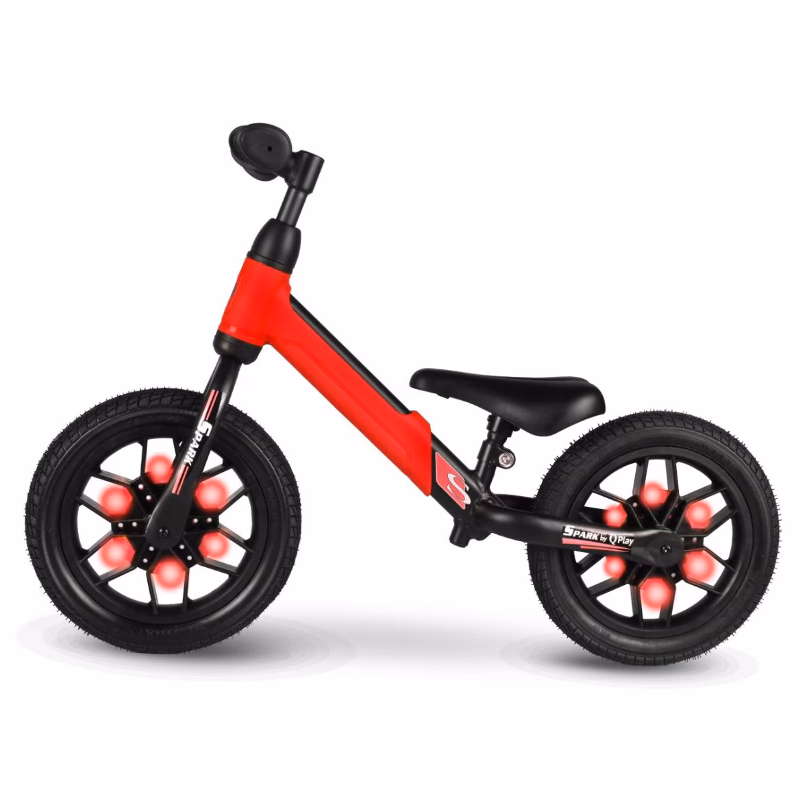 QPLAY BALAN BIKE SPARK LED 12 3/6 ANNI 30 KG RED