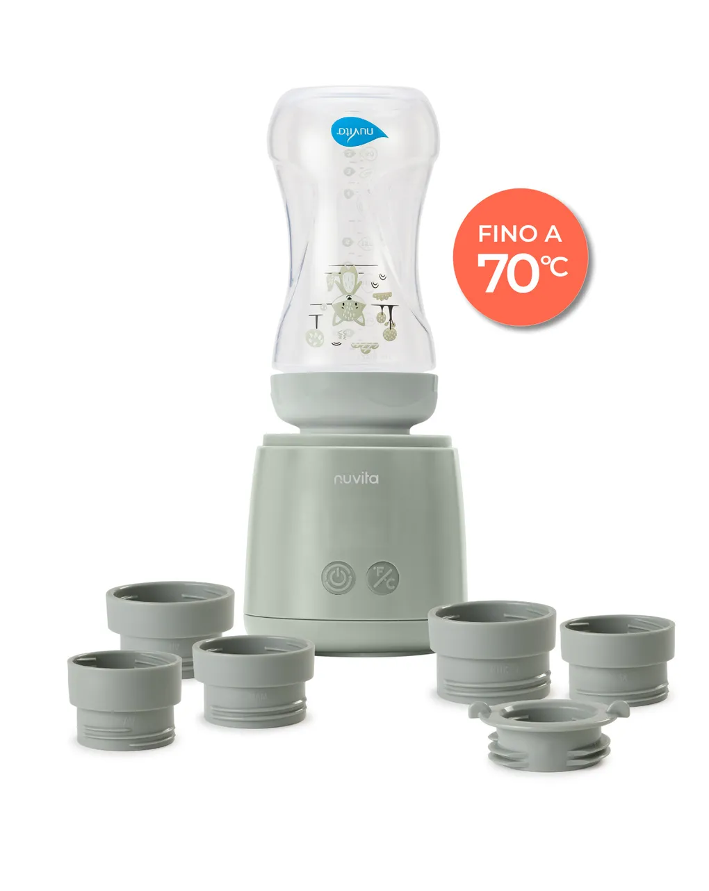 NUVITA SCALDABIBERON PORTATILE UNIVERSALE MIX70 CON FUNZIONE SCALDA E MESCOLA
