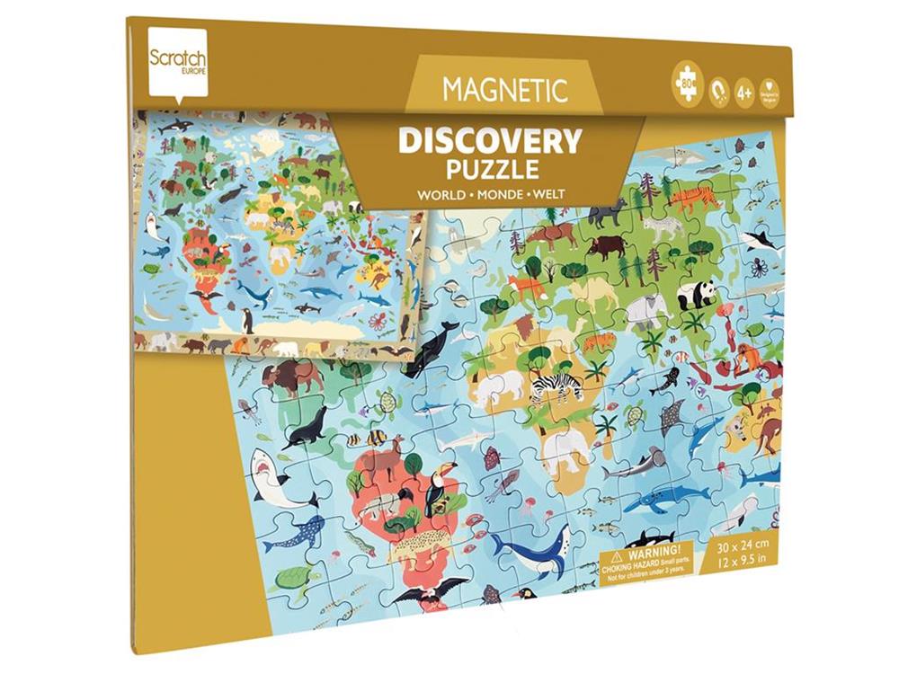 SCRATCH PUZZLE DA GRATTARE MAGNETICO DISCOVERY WORLD - 80 PZ 6181230