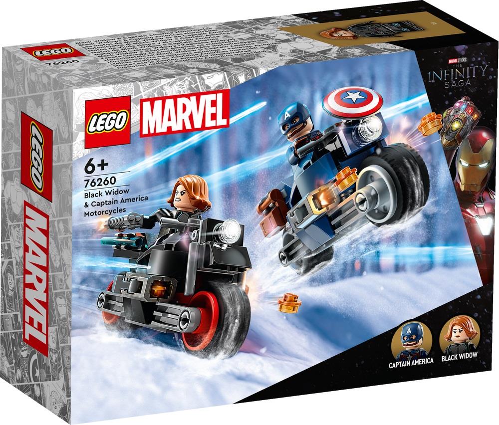 LEGO SUPER HEROES MARVEL MOTOCICLETTE DI BLACK WIDOW E CAPTAIN AMERICA 76260