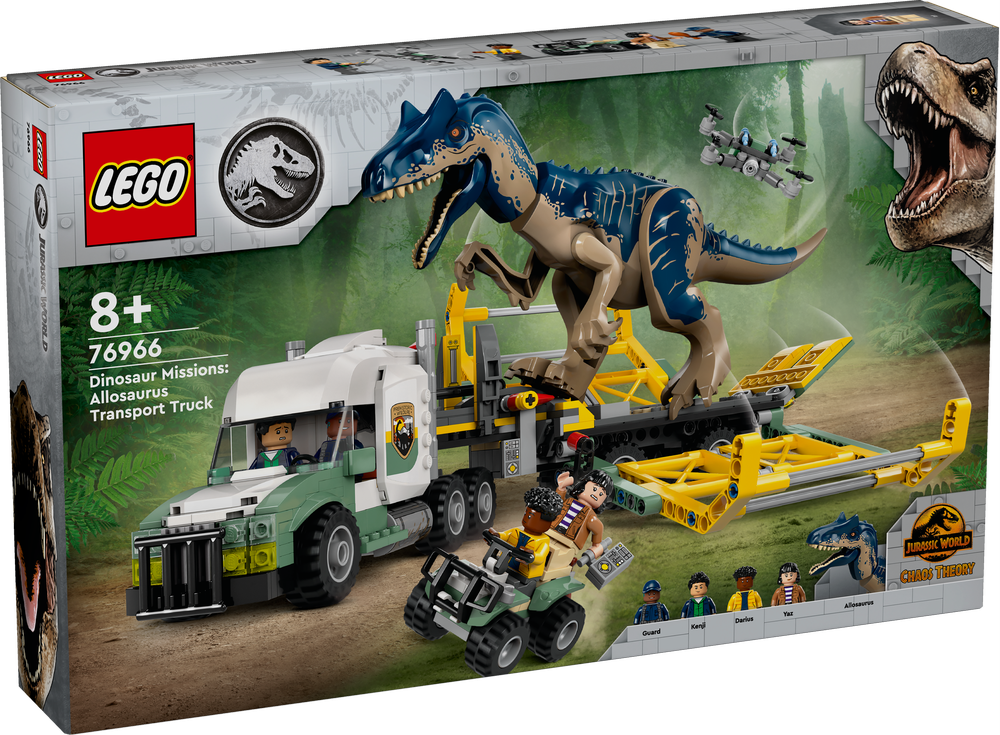 LEGO JURASSIC WORLD MISSIONE DINOSAURO CAMION DI TRASPORTO DELL’ALLOSAURO 76966