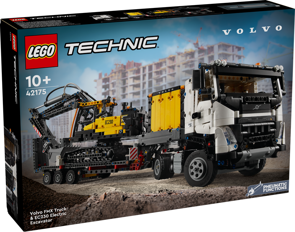 LEGO TECHNIC AUTOCARRO VOLVO FMX ED ESCAVATORE ELETTRICO EC230 42175