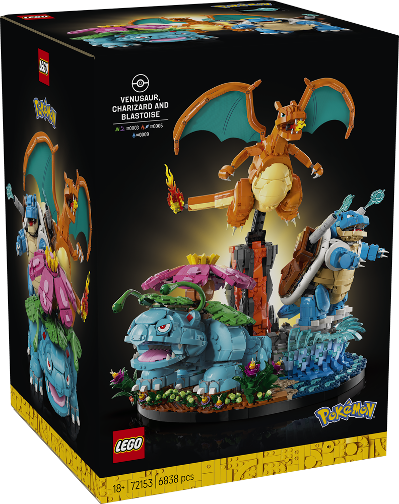 LEGO POKÉMON VENUSAUR, CHARIZARD E BLASTOISE 72153