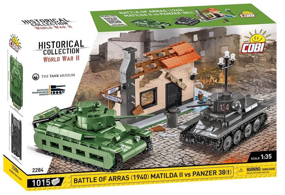 COBI HISTORICAL COLLECTION WWII BATTAGLIA DI ARRAS 1940 MATILDA II VS PANZER 38(T) 2284