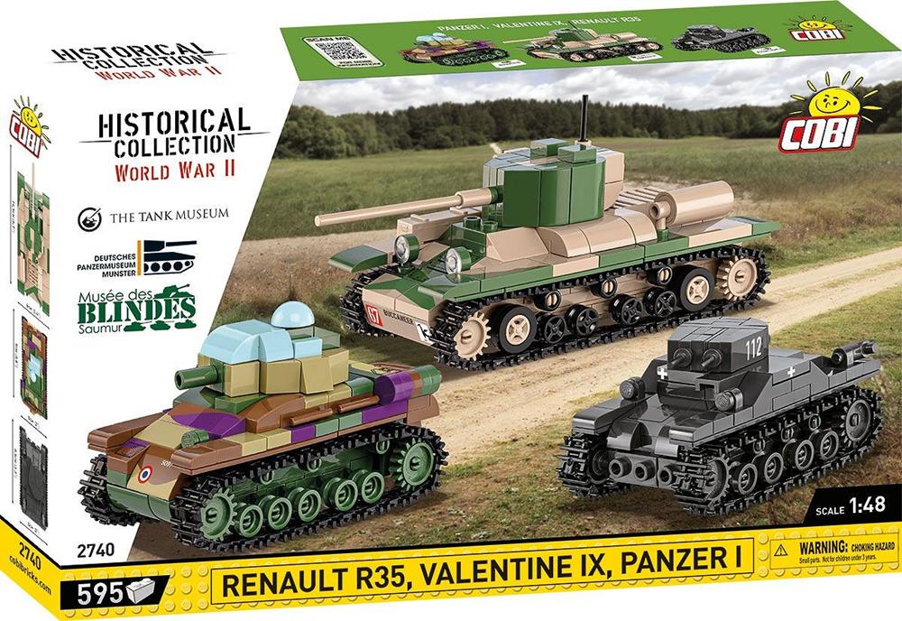 COBI ARMED FORCES RENAULT R35 - VALENTINE IX - PANZER I 2740