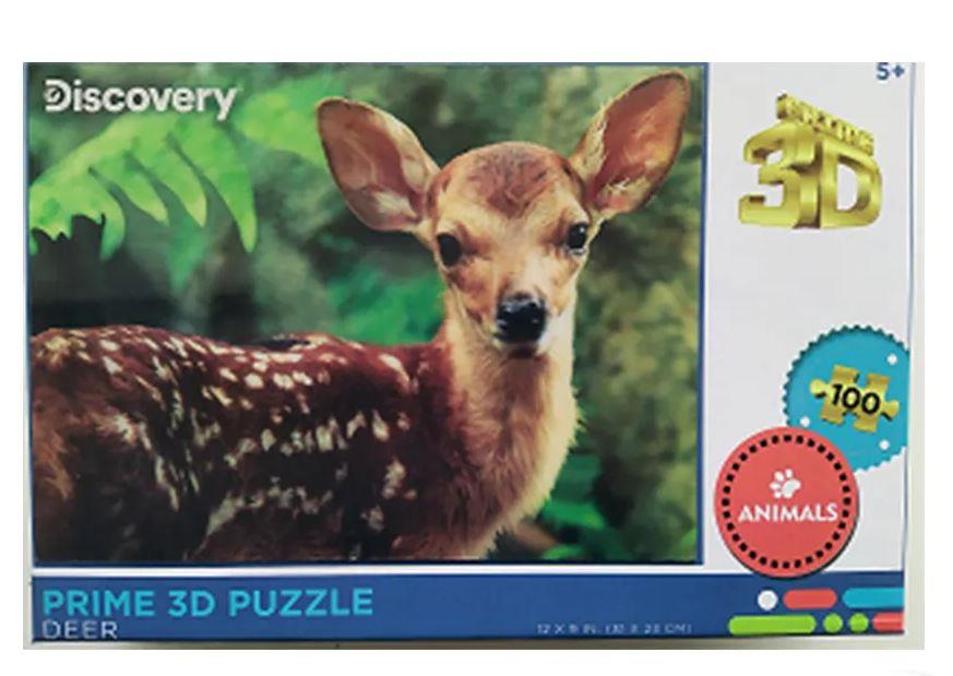 PRIME 3D PUZZLE 3D KIDS CERVO 100PZ DISCOVERY