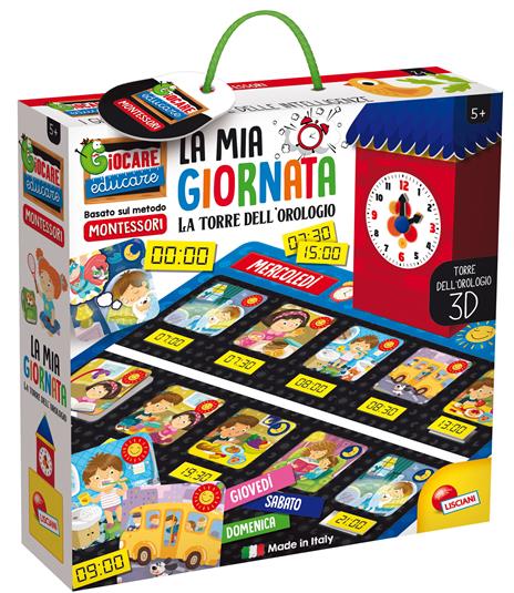 LISCIANI GIOCHI MONTESSORI LA MIA GIORNATA LA TORRE DELL'OROLOGIO 80137