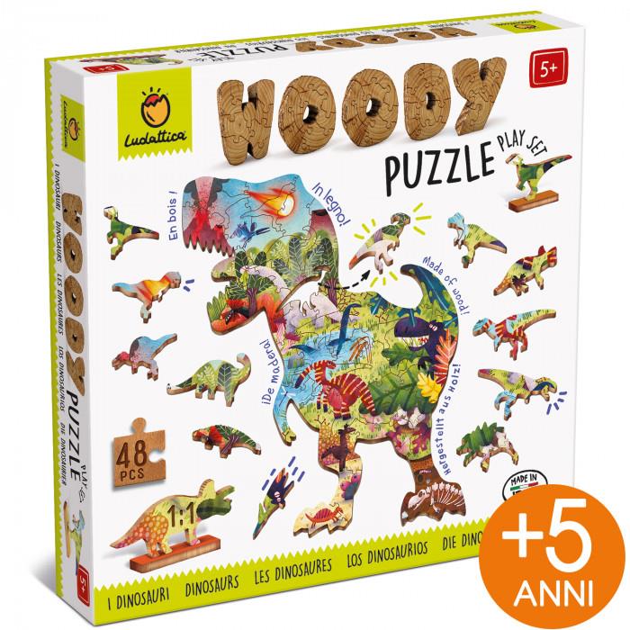 LUDATTICA DINOSAURI WOODY PUZZLE IN LEGNO 48PZ 22143