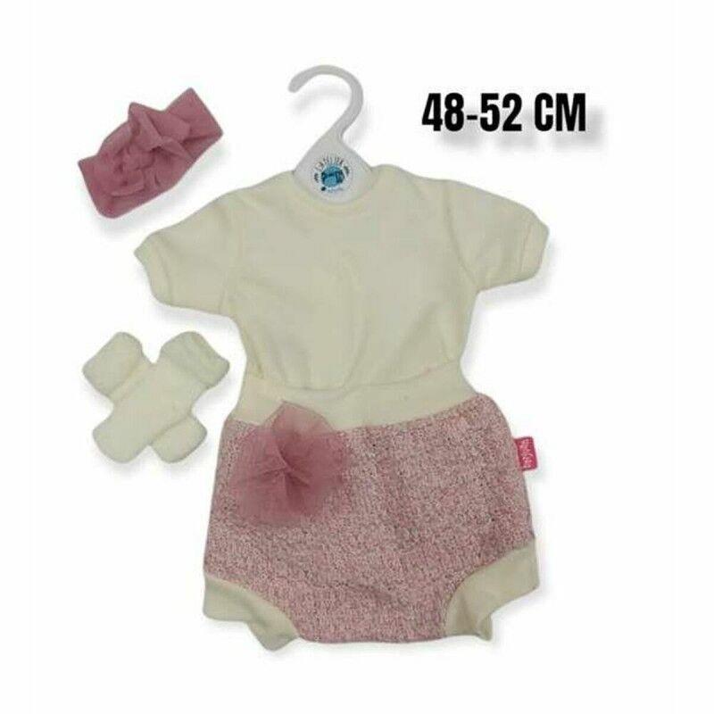 BERJUAN VESTITO IN MAGLIA BEIGE CON BLOOMER DI LANA ROSA TRICOLORE 5030