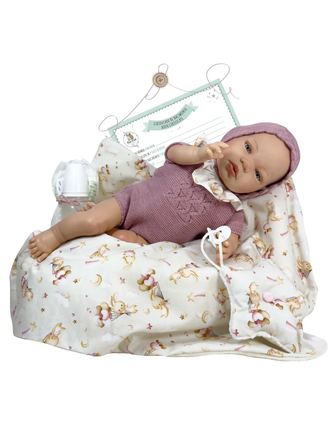 NINES D'ONIL BAMBOLA SANDRA PINK PREMIUM REBORN 48 CM 0267