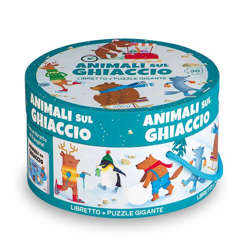 SASSI EDITORE LIBRO & PUZZLE GIGANTE. ANIMALI SUL GHIACCIO (N.E. 2019)