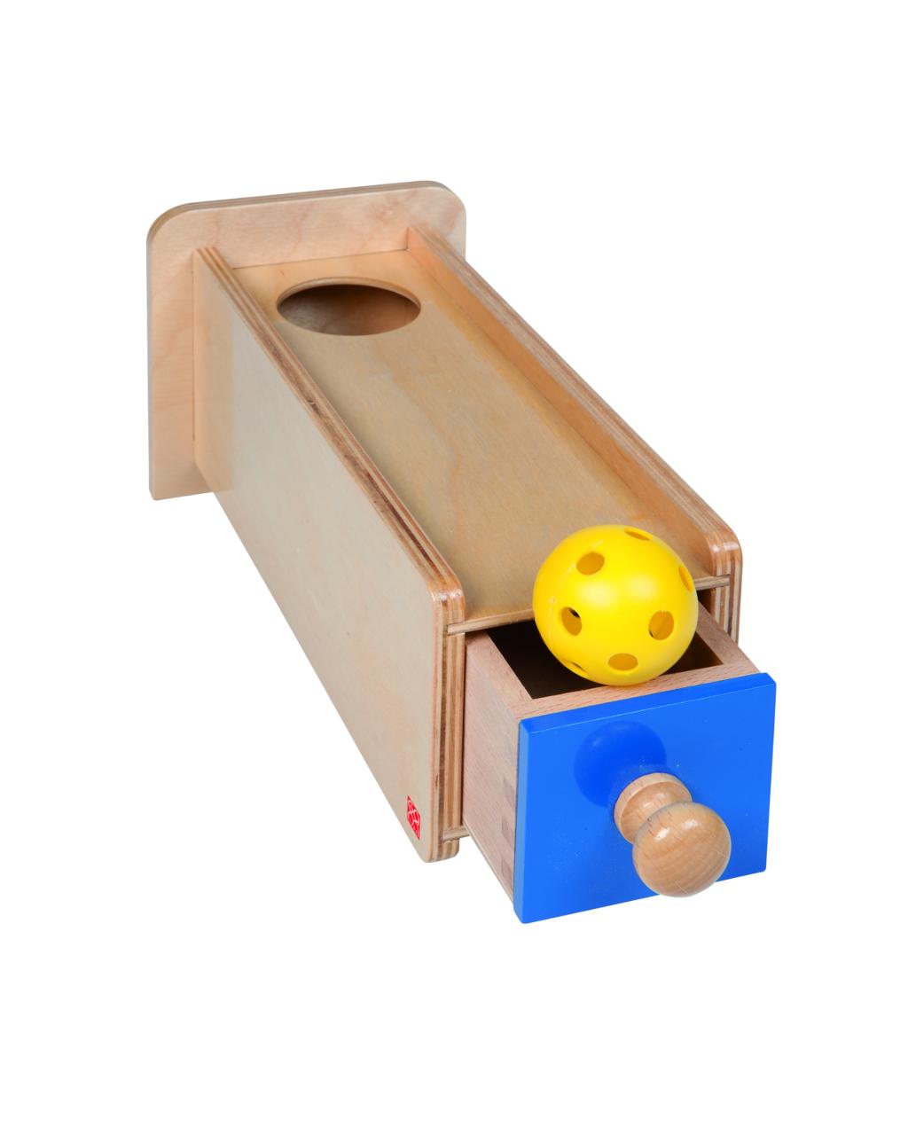 MONTESSORI SCATOLA IMBUCARE CON CASSETTO E PALLINE