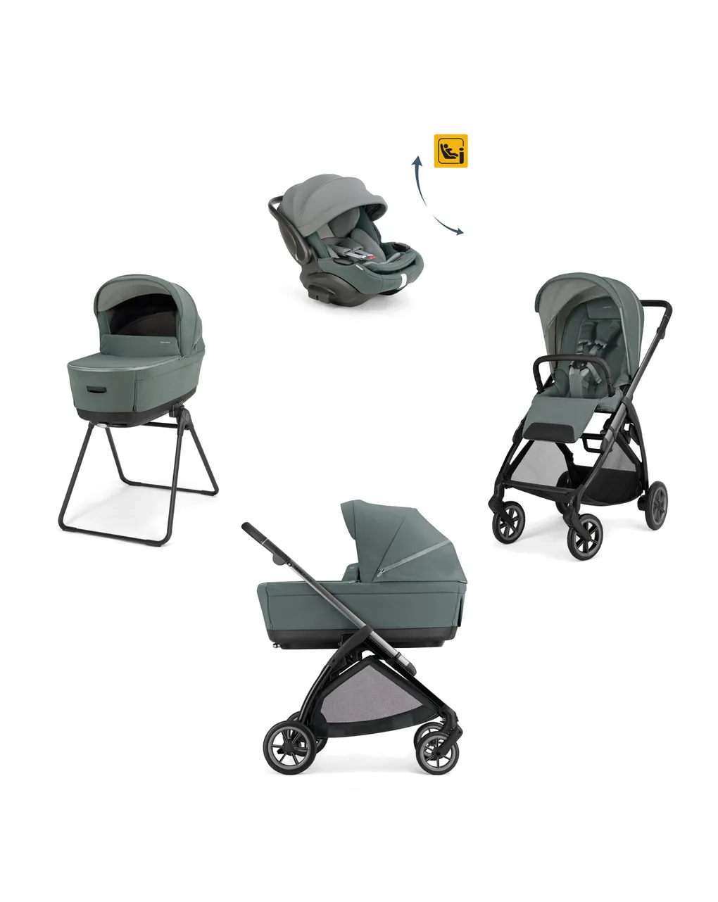 INGLESINA KIT SYSTEM QUATTRO ELECTA DRW-R-EVO - STUDIO GREY + T. IRON BK KA52T0SDG