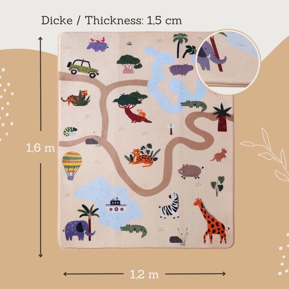 HAKUNA MAT TAPPETINO ''NUVOLA'' IN VELLUTO 160X120 CM - SAFARI