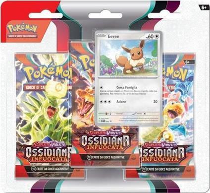 GAMEVISION POKEMON OSSIDIANA INFUOCATA BLISTER 3 BUSTE + 1 CARD PK60342-I