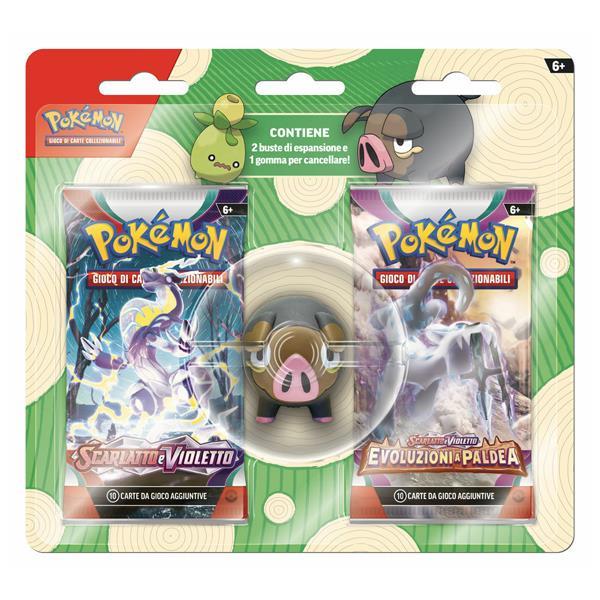 GAMEVISION POKEMON BLISTER 2 BUSTE CON GOMMA PER CANCELLARE LECHONK PK60358-I