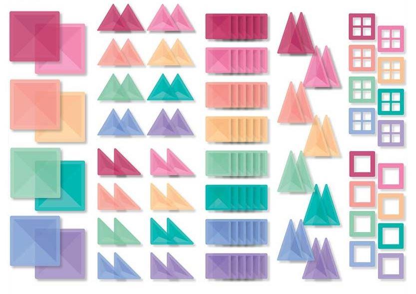 CONNETIX PANNELLI MAGNETICI PASTEL PACK 120 PZ