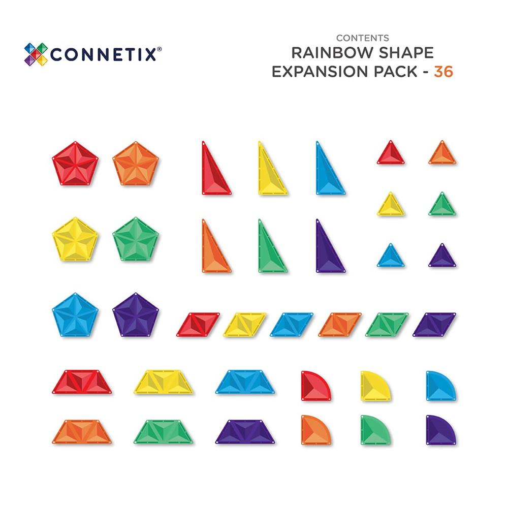 CONNETIX PANNELLI MAGNETICI FORME ARCOBALENO EXPANSION PACK 36 PZ