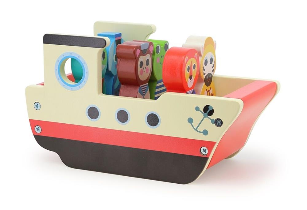 VILAC BATTELLO CON ANIMALI SONORI IN LEGNO 7643