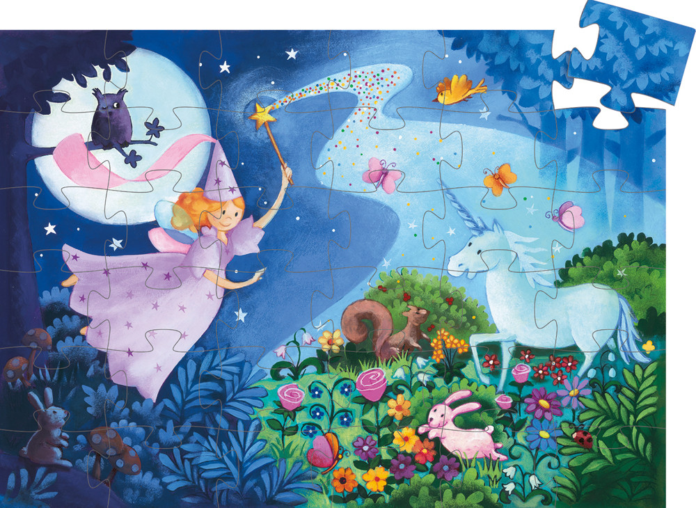 DJECO SILHOUETTE PUZZLE - THE FAIRY AND THE UNICORN DJ07225