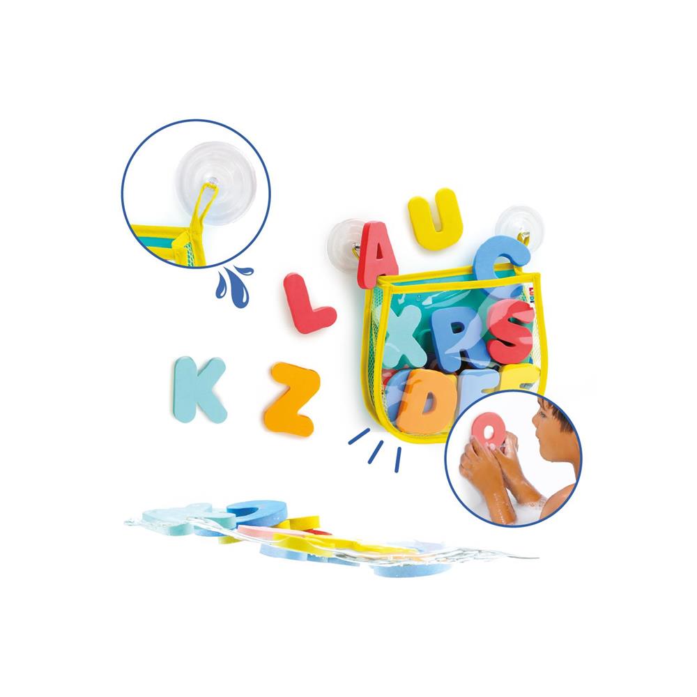 LUDI ALFABETO DA BAGNO MULTICOLORE CON RETE 40092